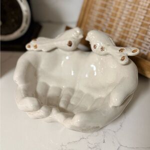White Ceramic Bird Decor